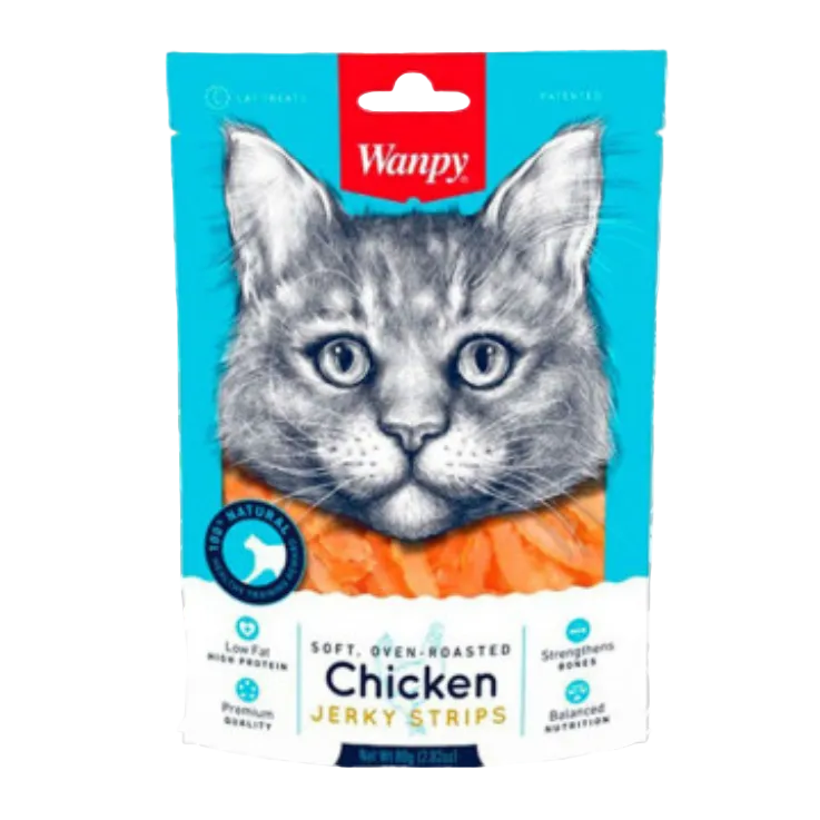 WANPY SOFT CHICKEN JERKY STRIPS GATO