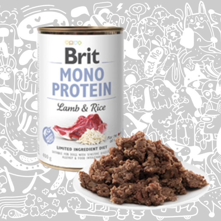 BRIT CARE MONO PROTEIN LATA CORDERO Y ARROZ