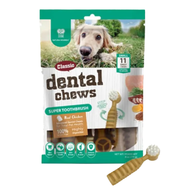 NATURA NOURISH CLASSIC DENTAL CHEWS SUPER TOOTHBRUSH SABOR POLLO