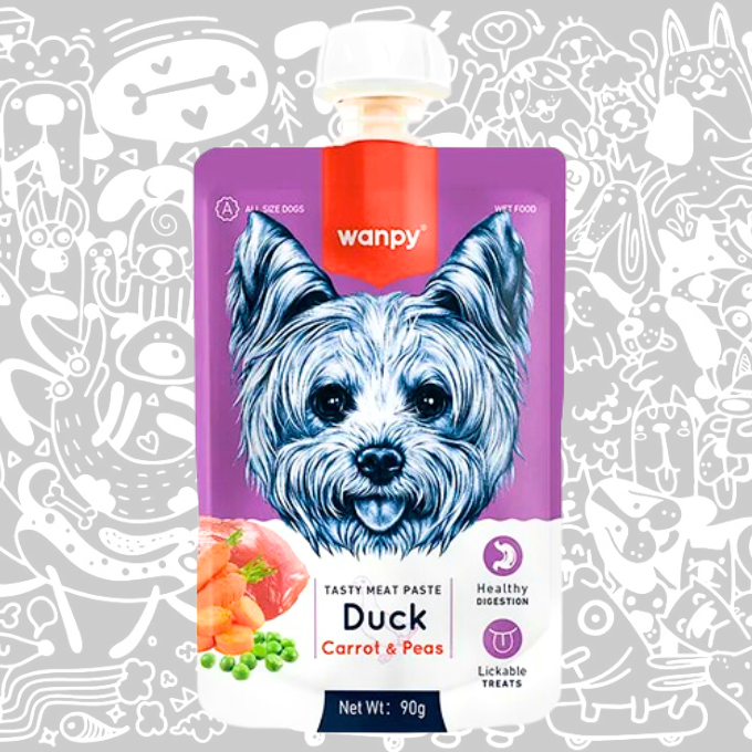 WANPY TASTE MEAT PASTE DOG DUCK, CARROT & PEA