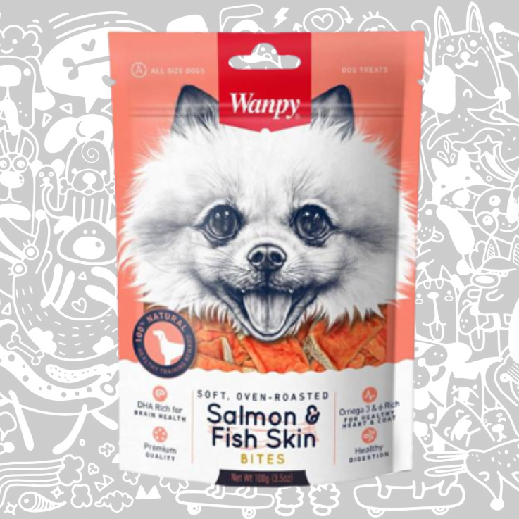 WANPY BITES SALMON & FISH SKIN PERRO