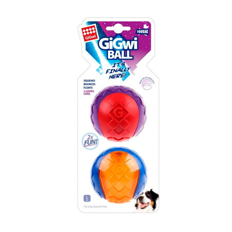GIGWI BALL SQUEAKER MEDIUM 2PK